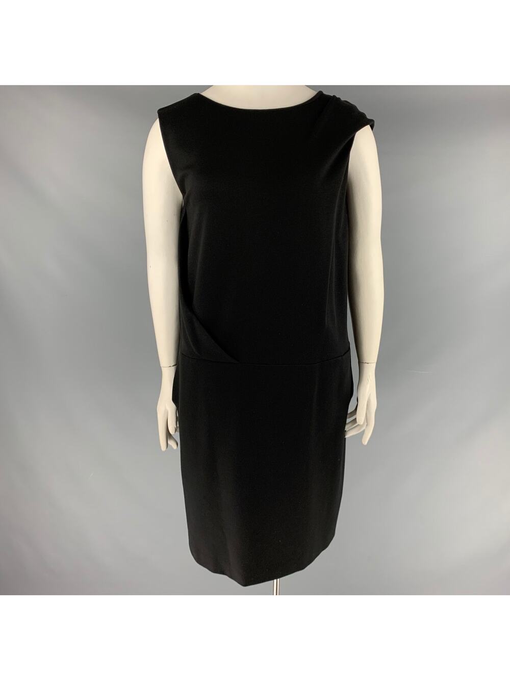 CACHAREL Size 14 Black Nylon Blend Sleeveless Drop Waist Dress